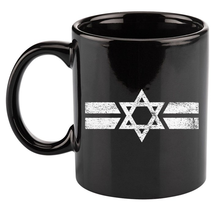 State Of Israel National Flag Of Zion Star Of David Roundel 11oz C Handle Ceramic Mug