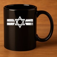 State Of Israel National Flag Of Zion Star Of David Roundel 11oz C Handle Ceramic Mug