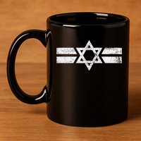 State Of Israel National Flag Of Zion Star Of David Roundel 11oz C Handle Ceramic Mug
