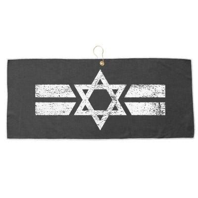State Of Israel National Flag Of Zion Star Of David Roundel Large Microfiber Waffle Golf Towel