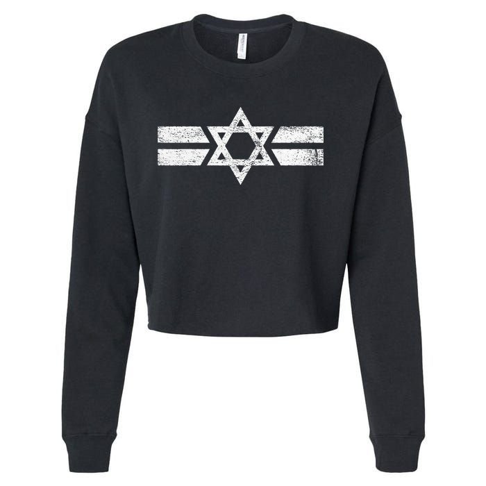 State Of Israel National Flag Of Zion Star Of David Roundel Cropped Pullover Crew