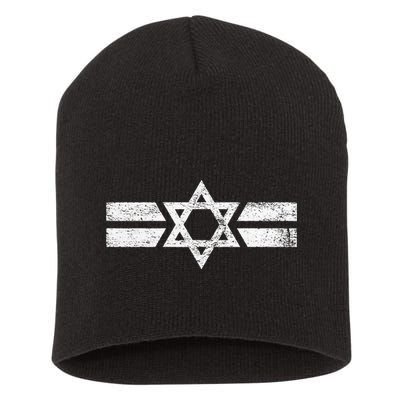 State Of Israel National Flag Of Zion Star Of David Roundel Short Acrylic Beanie