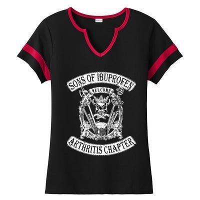 Sons of Ibuprofen Arthritis Chapter Funny Old Biker Ladies Halftime Notch Neck Tee