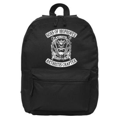 Sons of Ibuprofen Arthritis Chapter Funny Old Biker 16 in Basic Backpack