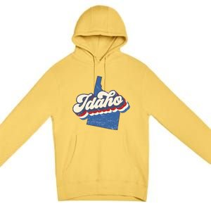 State Of Idaho Retro Logo Premium Pullover Hoodie