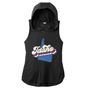 State Of Idaho Retro Logo Ladies PosiCharge Tri-Blend Wicking Draft Hoodie Tank