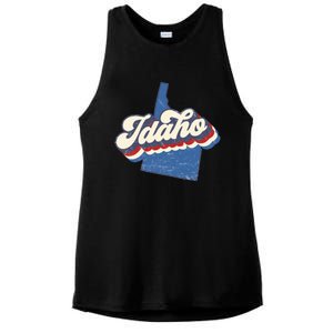 State Of Idaho Retro Logo Ladies PosiCharge Tri-Blend Wicking Tank