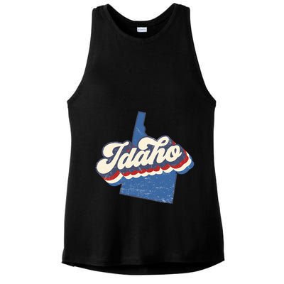 State Of Idaho Retro Logo Ladies PosiCharge Tri-Blend Wicking Tank