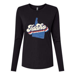 State Of Idaho Retro Logo Womens Cotton Relaxed Long Sleeve T-Shirt