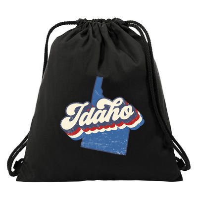 State Of Idaho Retro Logo Drawstring Bag