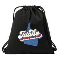 State Of Idaho Retro Logo Drawstring Bag