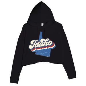 State Of Idaho Retro Logo Crop Fleece Hoodie