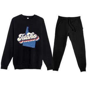 State Of Idaho Retro Logo Premium Crewneck Sweatsuit Set