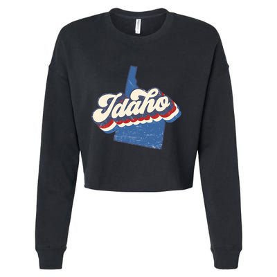 State Of Idaho Retro Logo Cropped Pullover Crew
