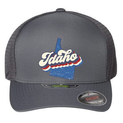 State Of Idaho Retro Logo Flexfit Unipanel Trucker Cap