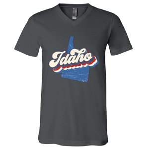 State Of Idaho Retro Logo V-Neck T-Shirt