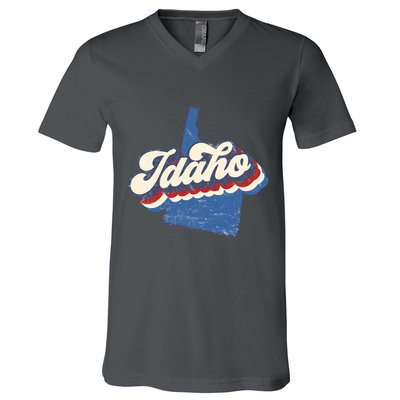 State Of Idaho Retro Logo V-Neck T-Shirt