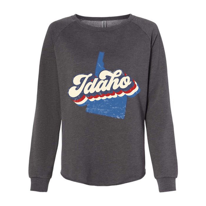 State Of Idaho Retro Logo Womens California Wash Sweatshirt