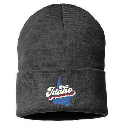 State Of Idaho Retro Logo Sustainable Knit Beanie