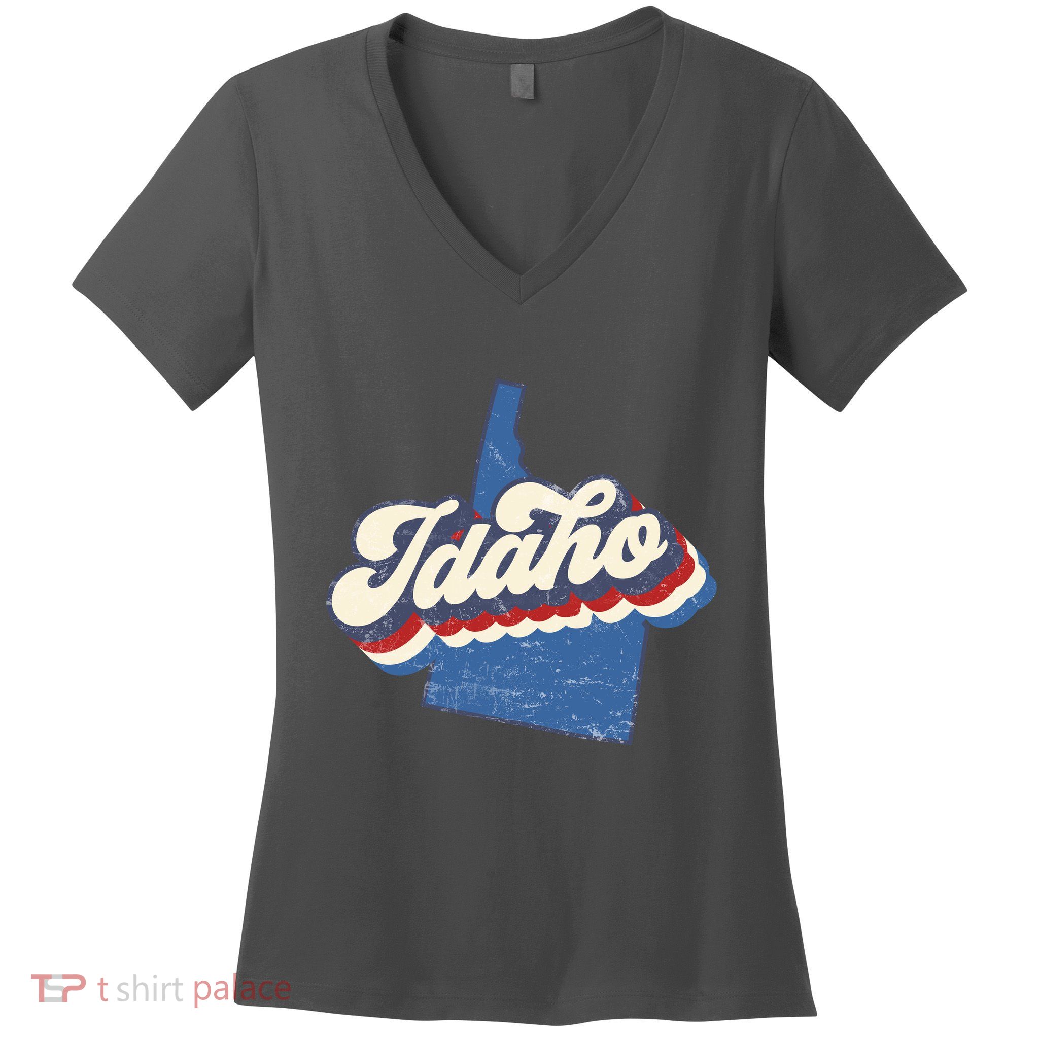 State Of Idaho Retro Logo Women's V-Neck T-Shirt