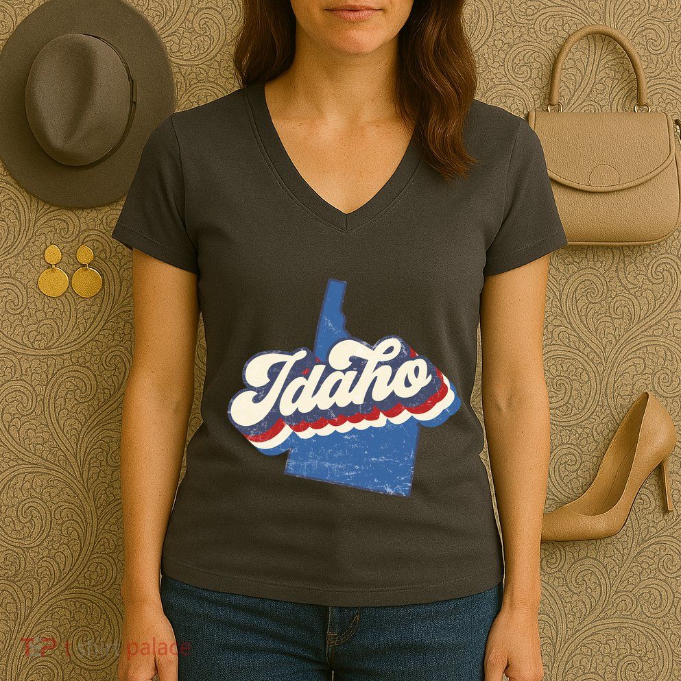 State Of Idaho Retro Logo Women's V-Neck T-Shirt