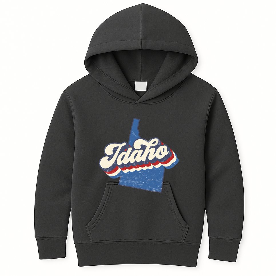 State Of Idaho Retro Logo Kids Hoodie