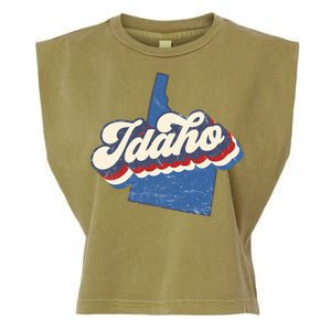 State Of Idaho Retro Logo Garment-Dyed Women's Muscle Tee