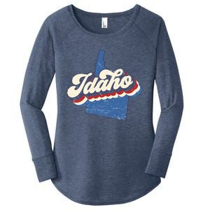 State Of Idaho Retro Logo Women's Perfect Tri Tunic Long Sleeve Shirt