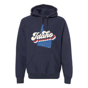 State Of Idaho Retro Logo Premium Hoodie