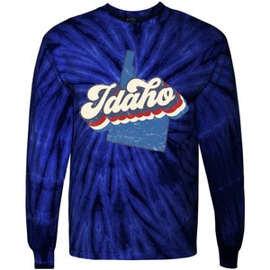 State Of Idaho Retro Logo Tie-Dye Long Sleeve Shirt