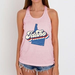 State Of Idaho Retro Logo Women's Knotted Racerback Tank