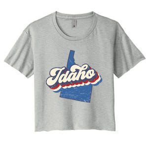 State Of Idaho Retro Logo Women's Crop Top Tee