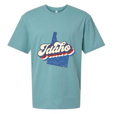 State Of Idaho Retro Logo Sueded Cloud Jersey T-Shirt