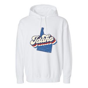 State Of Idaho Retro Logo Garment-Dyed Fleece Hoodie