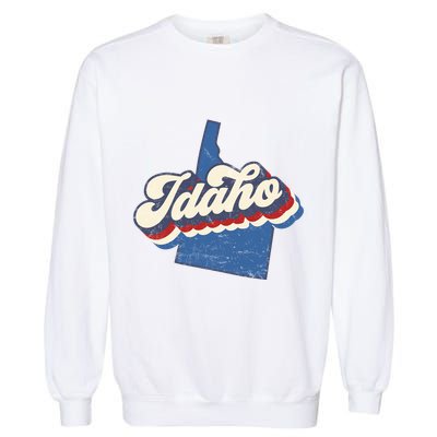 State Of Idaho Retro Logo Garment-Dyed Sweatshirt
