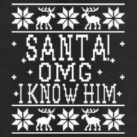 Santa! OMG I Know Him - Elf Movie Quote - Ugly Christmas Sweater Design Adult Drive Performance Visor