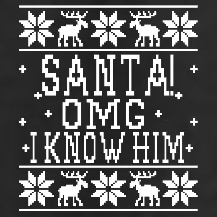 Santa! OMG I Know Him - Elf Movie Quote - Ugly Christmas Sweater Design Adult Drive Performance Visor