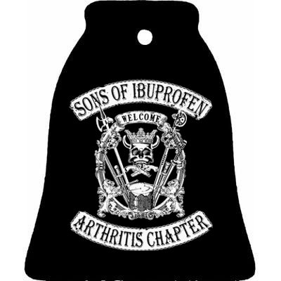 Sons Of Ibuprofen Arthritis Chapter Funny Old Biker Ceramic Bell Ornament