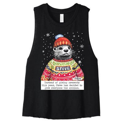 Steve Otter Instead Of Giving Presents This Year Women's Racerback Cropped Tank