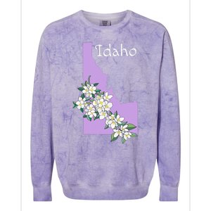 State Of Idaho Syringa Flower Colorblast Crewneck Sweatshirt