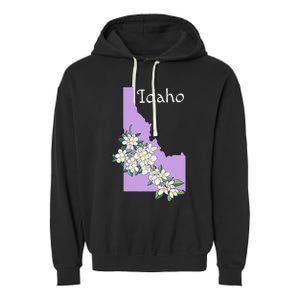 State Of Idaho Syringa Flower Garment-Dyed Fleece Hoodie