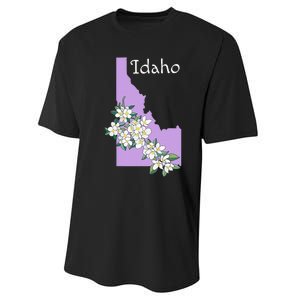 State Of Idaho Syringa Flower Performance Sprint T-Shirt