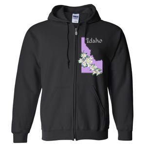 State Of Idaho Syringa Flower Full Zip Hoodie