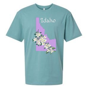 State Of Idaho Syringa Flower Sueded Cloud Jersey T-Shirt