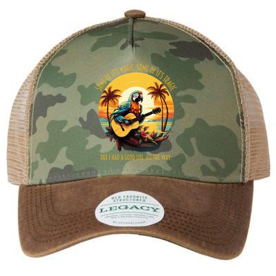 Some Of It's Magic Some Of It's Tragic Parrot Funny Legacy Tie Dye Trucker Hat