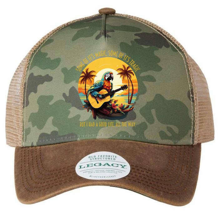 Some Of It's Magic Some Of It's Tragic Parrot Funny Legacy Tie Dye Trucker Hat