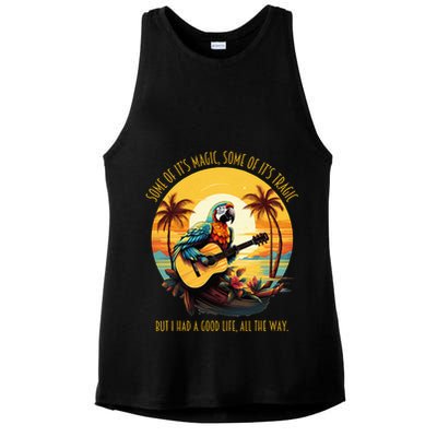 Some Of It's Magic Some Of It's Tragic Parrot Funny Ladies PosiCharge Tri-Blend Wicking Tank