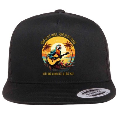 Some Of It's Magic Some Of It's Tragic Parrot Funny Flatbill Hat