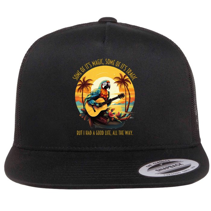 Some Of It's Magic Some Of It's Tragic Parrot Funny Flatbill Hat