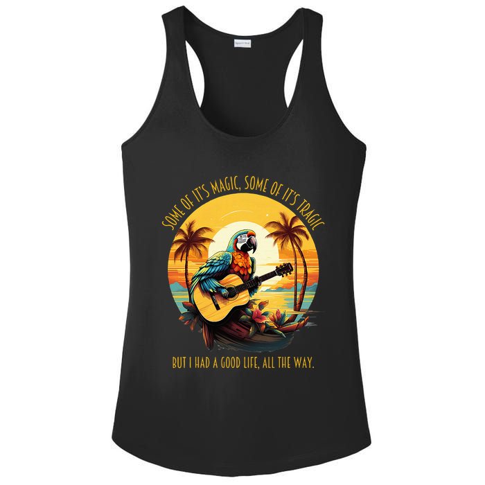 Some Of It's Magic Some Of It's Tragic Parrot Funny Ladies PosiCharge Competitor Racerback Tank